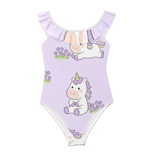 Bañador de niñas de 3 a 6 años que evita resfriados por humedad diseño de unicornio