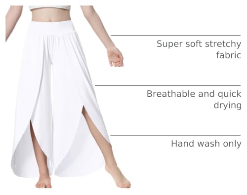 Image of EXARUS Girls Flowy Pants Dance Palazzo Wide Leg Teen Casual Baggy