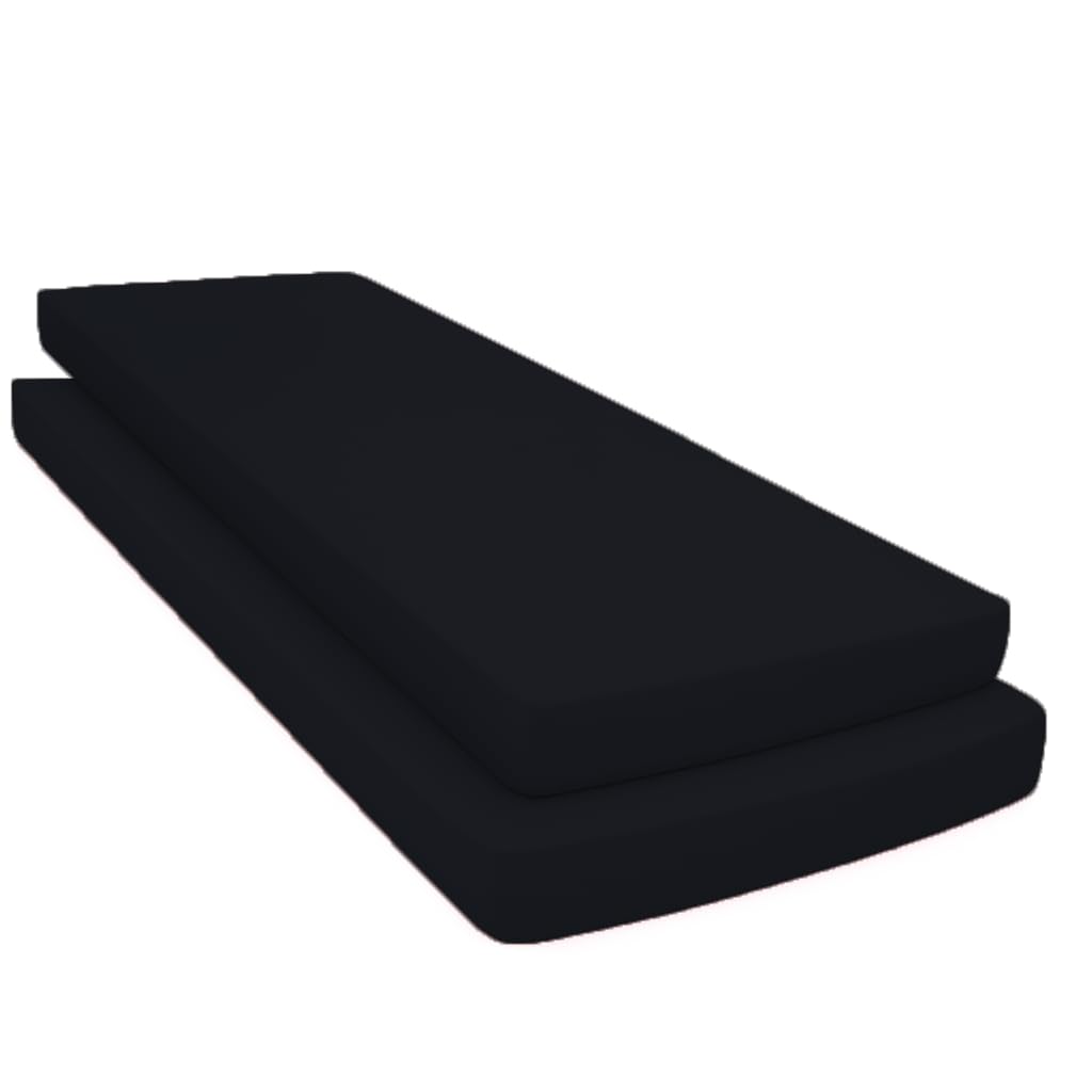 Crazypriceuk Pack of 2 Cot Bed Fitted Sheets 70 x 140cm + 15cm Deep Soft Polycotton Blend Cotton and Polyester Machine Washable Fits Toddler Cot Beds Comfortable and Easy Care (Black)