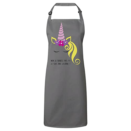 Tablier de cuisine premium licorne anti taches avec sangles confortables pour cuisinier