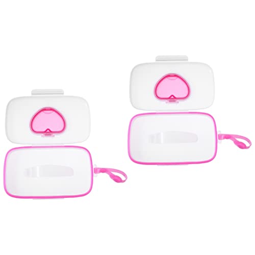 Toyvian 2 Piezas Amor Caja De Pañuelos Húmedos Dispensador De Limpiador De Inodoro Cuna Recién Nacido Contenedor De Maquillaje De Viaje Dispensador De Toallitas Húmedas Soporte De