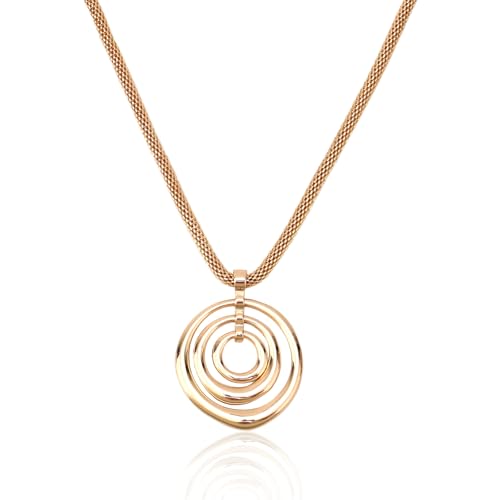 Mikovivi Gold Chunky Necklace for Women, Sun Heart Flower Pendant Choker Necklace Circle Summer Beach Jewelry for Birthday Holiday Party Present