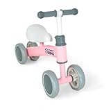 Bicicleta De Equilíbrio Infantil 4 Rodas Passeio Rosa Claro Estável, Leve, Ajustável Mega Compras