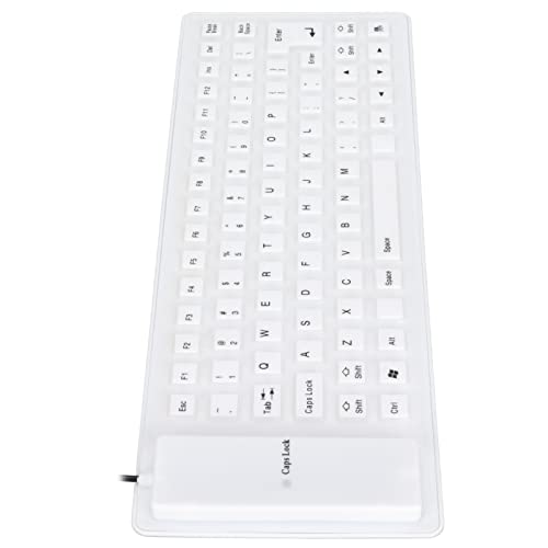 Sanpyl Roll-up Silicone Keyboard, Fully Sealed Waterproof, Lightweight Portable USB Wired 85 Keys Foldable Flexible Keyboard (White) by Sanpyl - Image 6