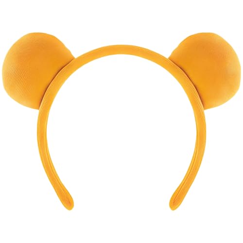 ZEYER Yellow Bear Ears Headband for Women Adult, Exquisite Bear Costume for Halloween Festival Party, Yellow Headbands for Halloween Costume Accessories Set