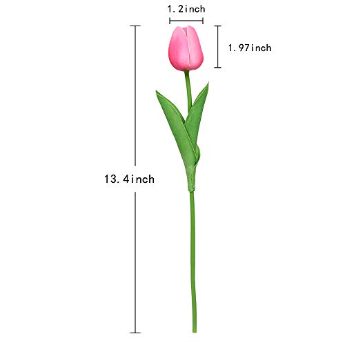 Ipopu Pink Tulips Artificial Flowers 24Pcs Real Touch Tulips Flowers Fake Pink Tulips Faux Flowers For Home Decoration Wedding Bouquet Party Baby Shower Centerpieces Bridal Bouquet Decor (Pink) #TOP3
