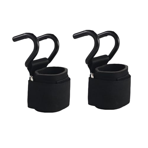 Colaxi 2Pcs Weight Lifting Hooks Gym Lifting Straps Practical Deadlift Gloves Wrist Support Wraps for Pull up Fitness Weight Lifting, Black