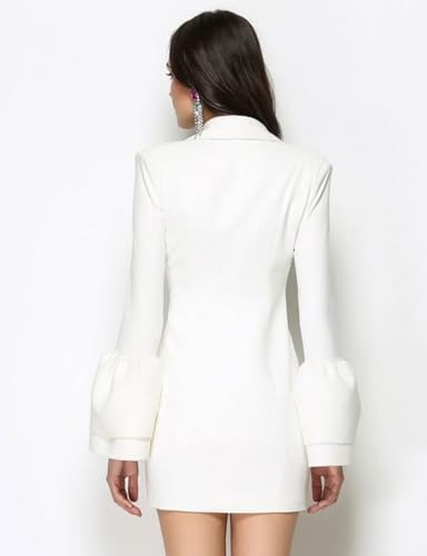 Women's Sexy Suit Coat Long Blazer Dress Notch Lapel Tuxedos Jacket for Wedding Party Banquet2