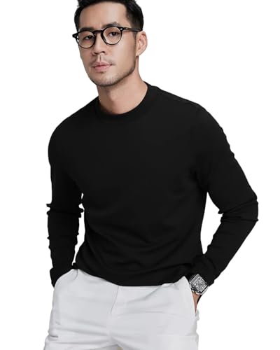Men's Long Sleeve Silk Jersey T-Shirt – 100% Mulberry Silk, Crew Neck, Breathable & Washable