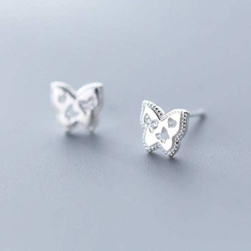 Boucles d'oreilles fleur et papillon S925 parfaites pour le quotidien féminin