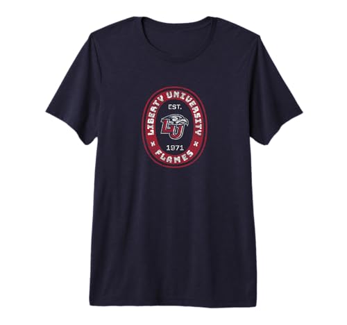 Liberty University Flames Retro Crest Seal Premium Tri-Blend T-Shirt