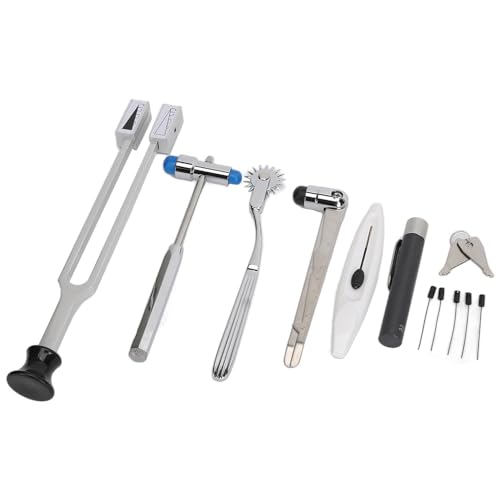 Kit professionale per esami neurologici, set diagnostico da 7 pezzi per test sensoriali e riflessi, essenziale per medici e studenti di medicina
