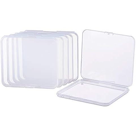 BENECREAT Caja de Almacenamiento de Plástico Transparente con Tapas Abatibles Cover