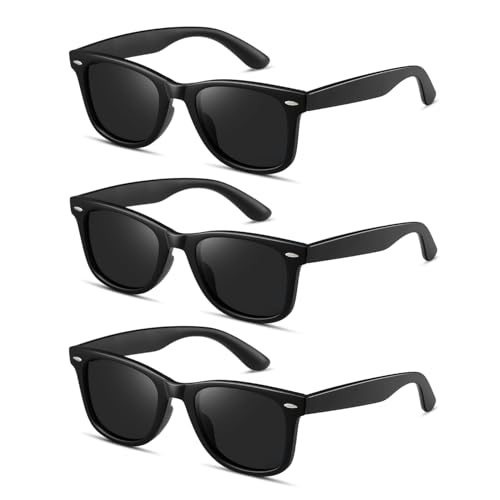 MASDUN Retro Polarized Sunglasses for Women Men Classic Mirror Lens Trendy Sun Glasses (3 Pack) (Option 2)