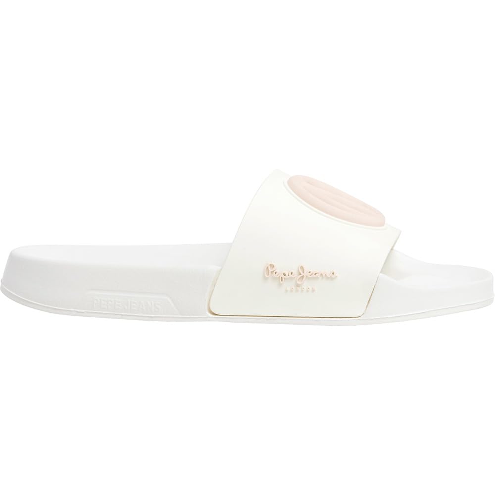 Pepe Jeans Women's SLIDER BRAND W Shoes, Beige(OFF LACE BEIGE), 5 UK