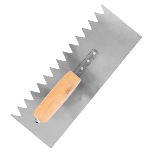 iplusmile Paleta de Mano para Cemento con Mango de Madera Llana Dentada con Dientes Puntiagudos para Trabajos de Enlucido Limpieza y Aplicación de Materiales Paredes y Ladrillos Herramienta