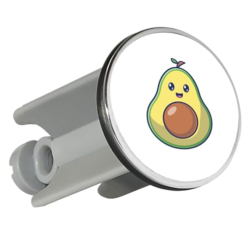 Huuraa Waschbeckenstöpsel Avocado Comic 4cm höhenverstellbar Abflussstopfen Geschenkidee