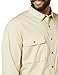 Amazon Essentials Men's Standard-Fit Long-Sleeve Two-Pocket Utility Shirt, Light Tan, X-Small
