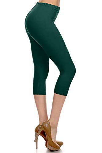 Image of Leggings Depot Women's High Waist Leggings Soft 1 inch Waistband Solid Pants - Regular, Plus, 1X3X, 3X5X