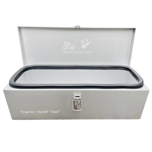 Weatherproof Anodized Aluminum Tractor Tool Box for Kubota John Deere Modern Tractors - Universal Fit by Tractor Relief Tool