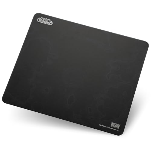 Blizzard Wow Game Glass Mouse Pad, Tempered Glass Hard Mousepad for Gaming, Ultra-Smooth Surface for Top Precision & Speed, Easy to Clean, Non-Slip Rubber Base, 13.8in*11.8in (Azeroth-Black)