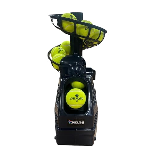 Image of Sakurai CT-014 CALFLEX Soft and Hard Tennis Machine, 3 Levels of Toss Angle and Interval Adjustment, 4 Height Levels, Dark Blue