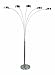 Artiva USA Micah - 5 Arc Floor Lamp w/Dimmer Switch, 360 Degree Rotatable Shades - Bright & Attractive, Brushed Steel