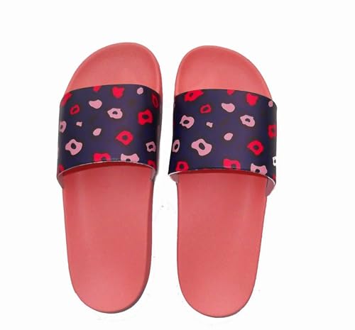 Navy Leopard Print Slide Sandals[ 9/9.5 ]