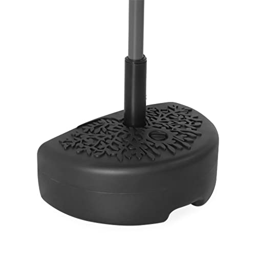 Alice's Garden - Demi-Pied de Parasol Plastique – Base remplissable pour Demi-Parasol. Motif Feuillage. Noir