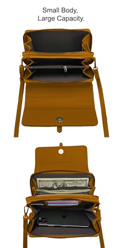 Image of P. Atelier Cell Phone Bag for Women, Crossbody Purse, Small Shoulder Bag | Wallet With 2 Compartments Credit Card Slots Coin Pocket Lightweight Adjustable Strap