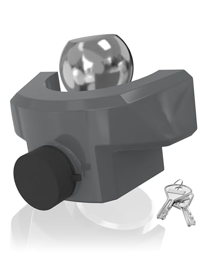 Image of DEEAGLE Trailer Locks Ball Hitch, Trailer Hitch Locks Fits 2 inch Couplers | Heavy Duty, Anti-Theft Ball Hitch Lock for RV Travel Trailer, Grey