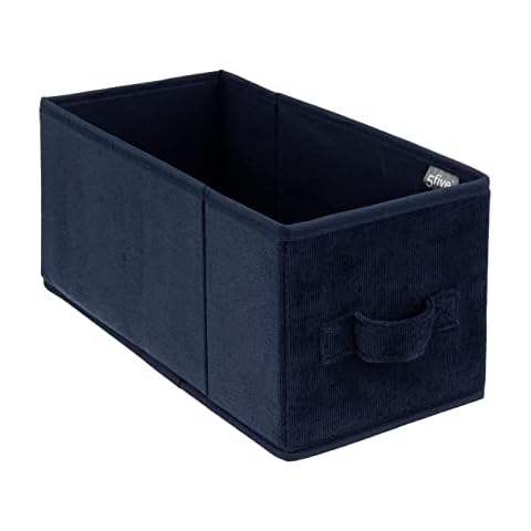 Five Velvet Storage Box 15 x 31 x 15 cm Navy Blue Cover