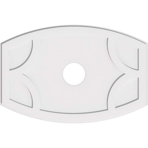 Image of Ekena Millwork CMP40X26KY-06000 Kailey Architectural Grade PVC Contemporary Urethane Ceiling Medallions 40 inchW x 26 5 /8 inchH x 6 inchID x 21 1 /2 inchC x 1 inchP