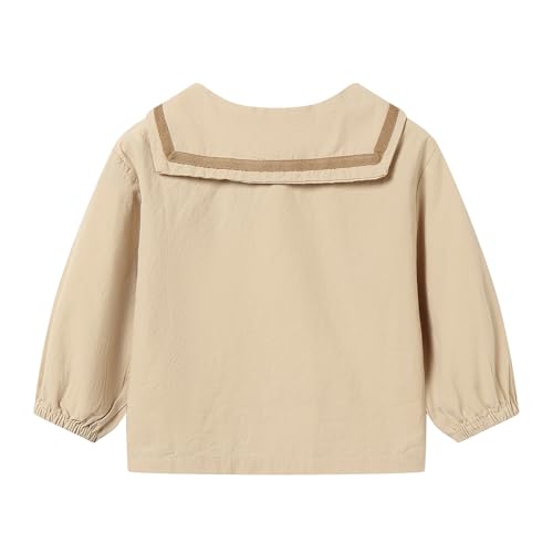 Baby Girl Double Breasted Shirt Sailor Collar Cotton Blouse 12M-6X3