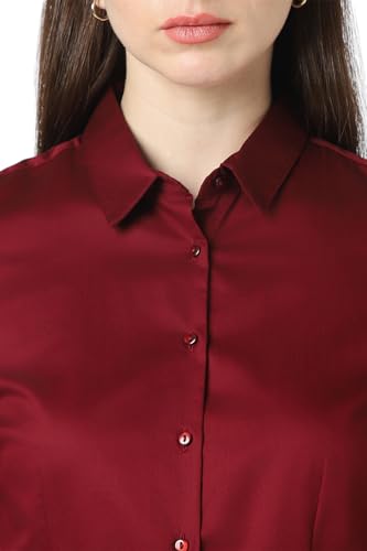 Image of Van Heusen Women's Regular Fit Solid Full Sleeve Cotton Rich Formal Shirt