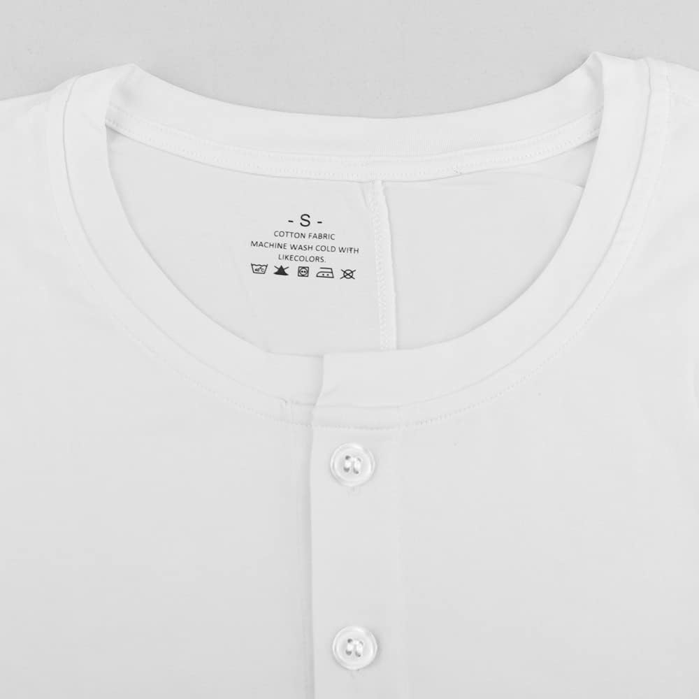 Mens Short Sleeve Onesie Henley Jumpsuit Pajamas Stretchy Cotton One Piece Garment - Image 6