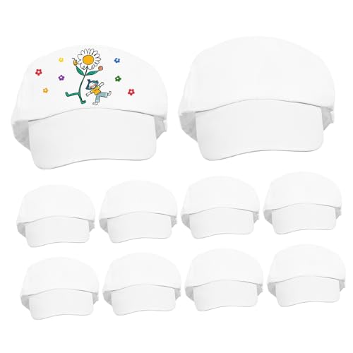 Chapeaux légers en coton blanc lot de 10 casquettes DIY enfants
