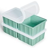 Silicone Freezer Tray for Soup Ice Cubes: 2-Cup Freezing Tray with Lid for Meal Prep - 2Pack Silicon Soup Portion Freeze Trays Make Stock Souped Ice Cube