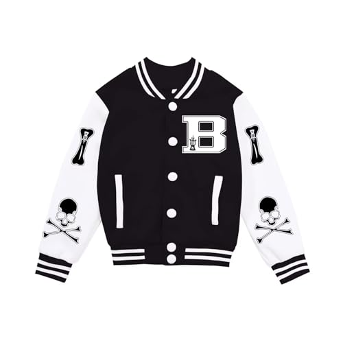 Image of ACEFAST INC Kids Boys Girls Baseball Jacket Varsity Jacket Casual Sport Coat Cardigan Sweatshirt Uniforms Youth 2-13 Year