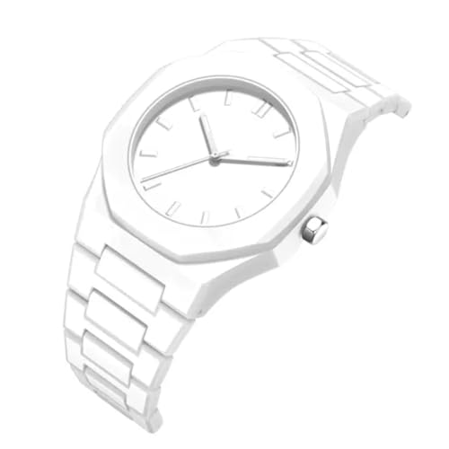 Image of Oculus Men's Aura Charcoal Minimalist Octagonal Dial Wrist Watch, All Aura Charcoal polycarbon Band, Analog Display 3 ATM Waterproof Watch for Boys (White)