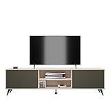 Homey Mueble de TV de Diseño Nórdico, 2 Compartimentos de Almacenamiento y 2 Puertas, Apto para Televisores de hasta 77 Pulgadas, Madera, Cambria-Grafito, 49cm (Alto) x 180cm (Ancho) x 40cm (Fondo)
