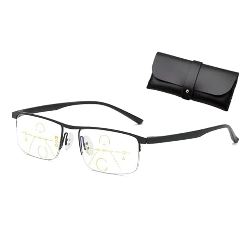 Intelligent Reading Glasses for Men Women,Intelligent Dual Focus Glasses,Auto Focus Glasses Self Adjusting,Far and Near (2.5 x,Black)