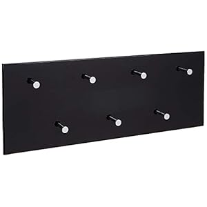 HAKU Möbel 42590 wandkapstok 80 x 5,5 x 30 cm, zwart / chroom / nikkel