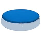 Poolabdeckung rund für Quick-up Pool Ø244cm - mit Fixierseilen - 110g/m² PE - Wasserdicht - UV-stabil - Poolabdeckplane Sonnenschutz Cover Swimmingpool Familienpool Poolzubehör Planschbecken