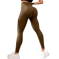Générique Legging de Sport Femme Plumi 3D Anti Cellulite Leggings à Compression Pantalon de Yoga Taille Haute Minceur Sportswear Fitness Pants Push Up Mes Commandes Passées Café L
