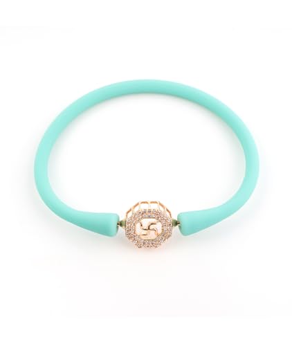 Image of Sterling Silver 925 Wrestband Bracelet for Women, Rose Gold, Rhodium Polished, Crystal Charm, Everyday Wear