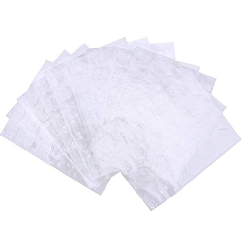 nuoshen 30 Feuilles/720Pièce Autocollant à Ongles Double Face Transparents, 0.5mm Autocollant d'Ongle de Colle Faux Ongles Auto-Adhésifs pour Décoration à Ongles