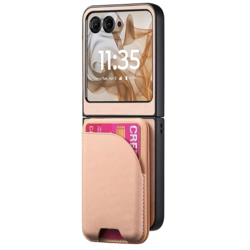 For Motorola Razr 70 Ultra/70 Plus/70 �p�P�[�X�A�����ɂ��� PU ���U�[�V�F���A�J�[�h�}���z���_�[�J�o�[�t��(Pink,70 Plus)