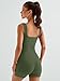 AUTOMET Women's One Piece Jumpsuits Short Bodysuit Workout Rompers Summer Outfits Gym Yoga Beach Fashion Clothes 2026 ArmyGreen L