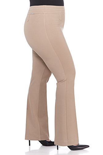 Image of Rekucci Curvy Woman Secret Figure Knit Bootcut Plus Size Pant w /Tummy Control